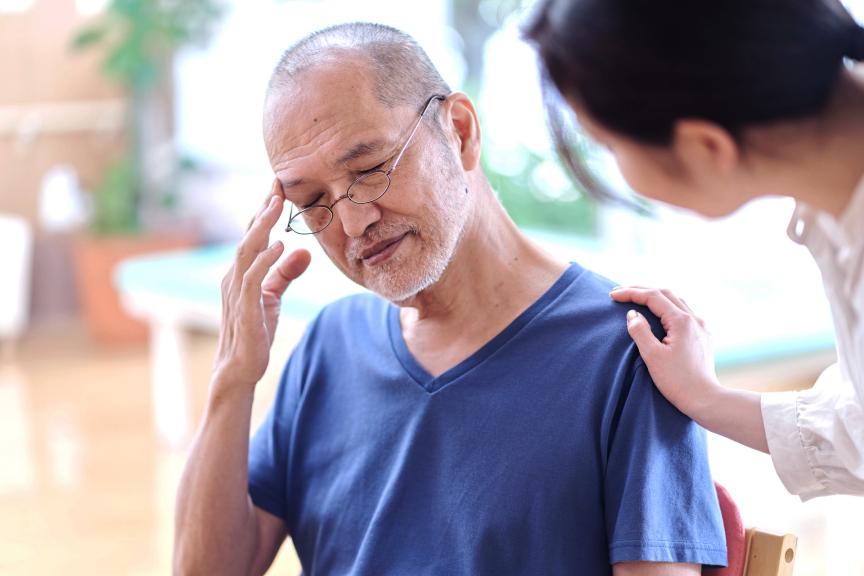 Man holding his head